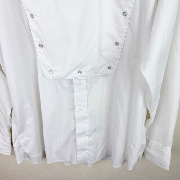 Vintage Panhandle Mens Bib Slim White Rodeo Western Shirt Pearl Snap XL - Picture 4 of 6